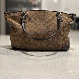 Coach Signature Jacquard Zip Top Tote Bag